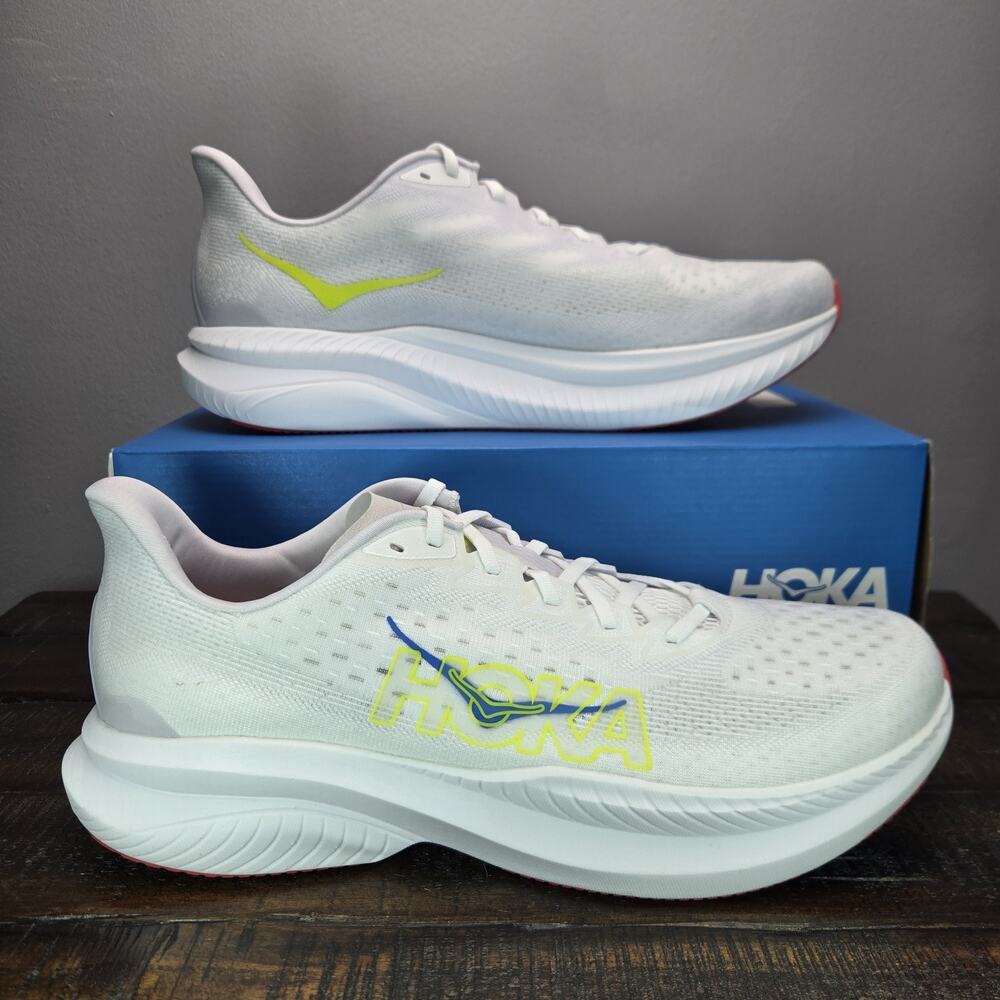 NEW Hoka One One Mach 6 Mens Size 14 D Running Shoes 1147790 WNCL White Green